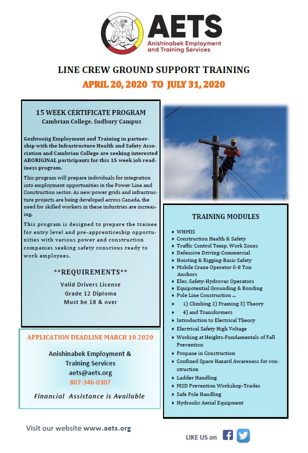 Anishinabek Employment & Training Services Line Crew Ground Support