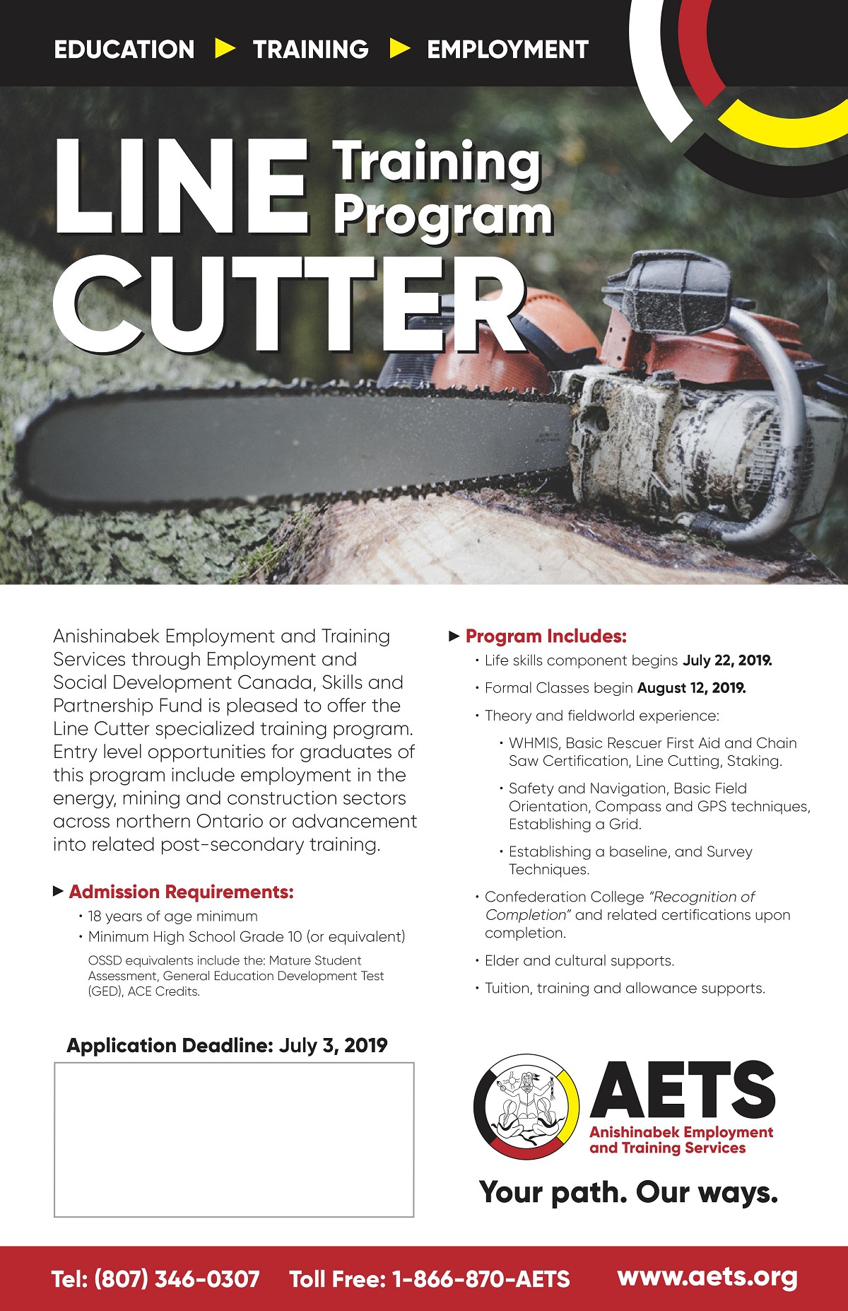 Anishinabek Employment & Training Services - Line Cutter Training